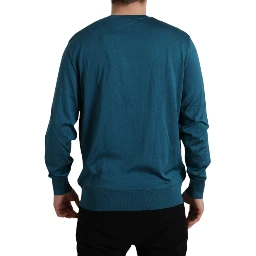 Green Peacock Feather Pullover Sweater