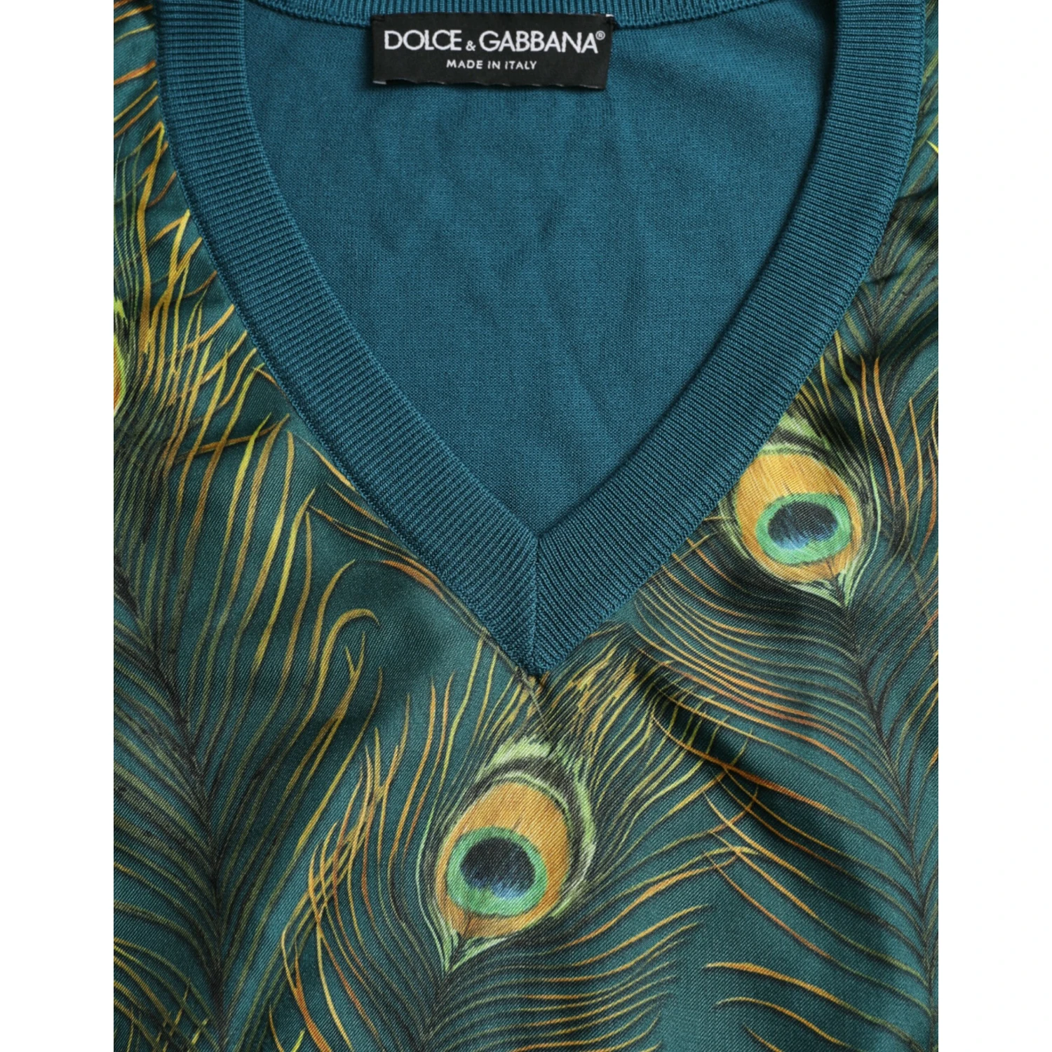 Green Peacock Feather Pullover Sweater