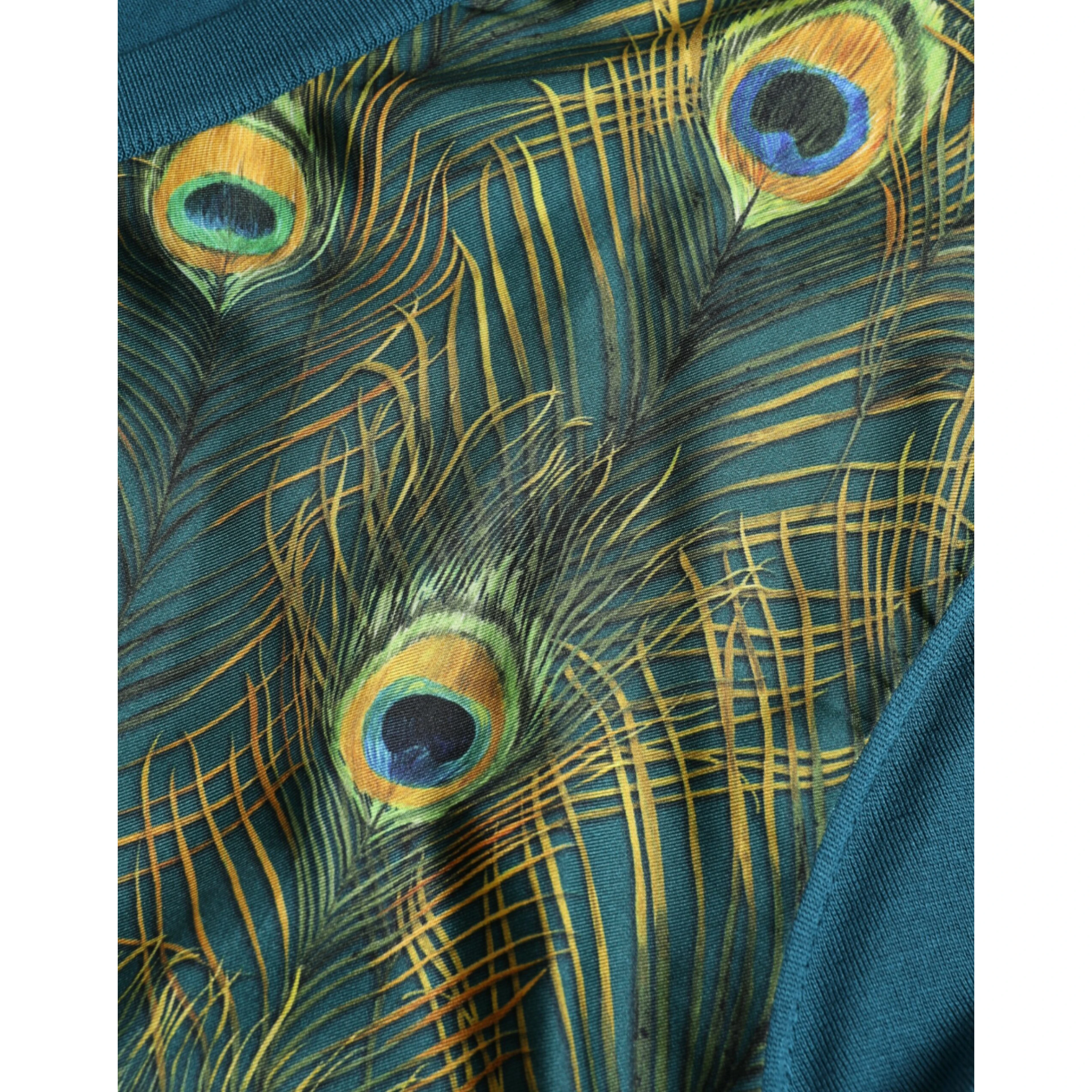 Green Peacock Feather Pullover Sweater