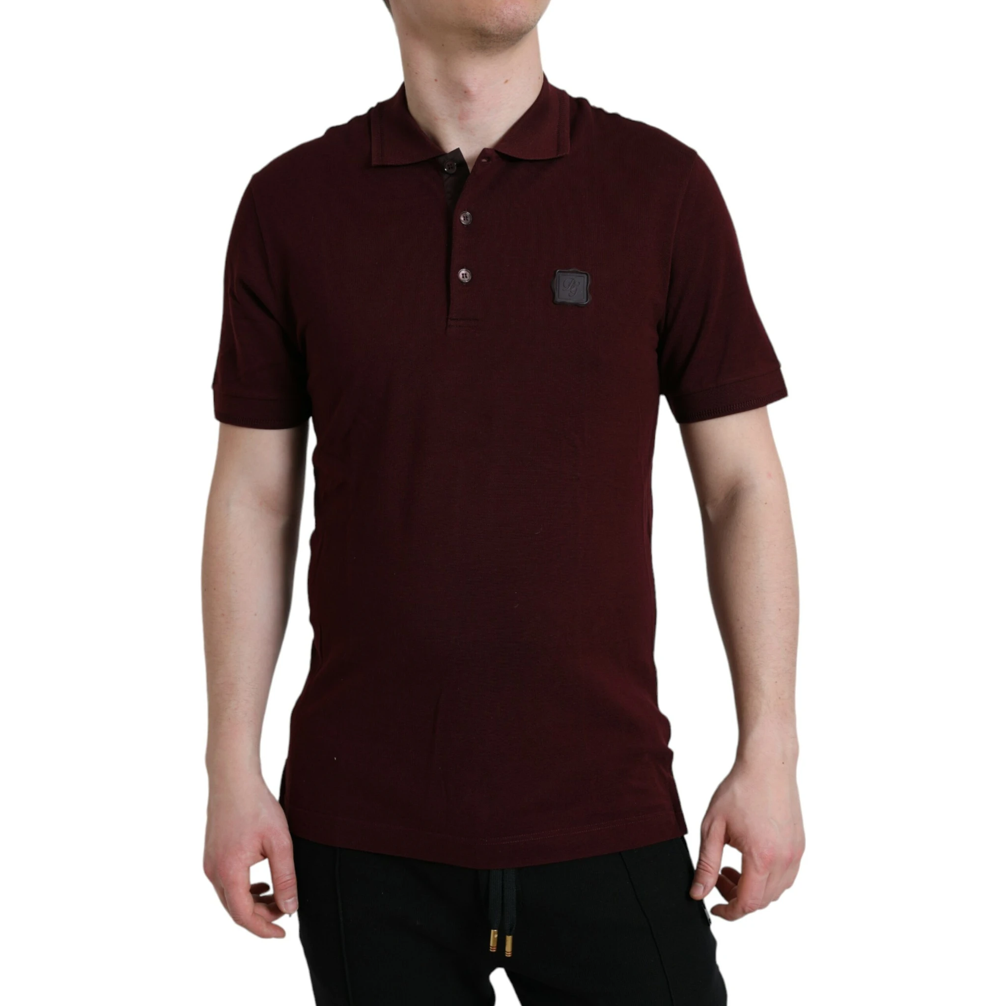 Maroon Collared Short Sleeves Polo T-shirt