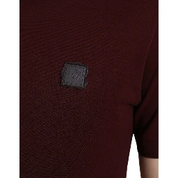 Maroon Collared Short Sleeves Polo T-shirt