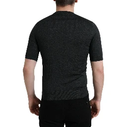 Dark Gray Crew Neck Short Sleeves T-shirt