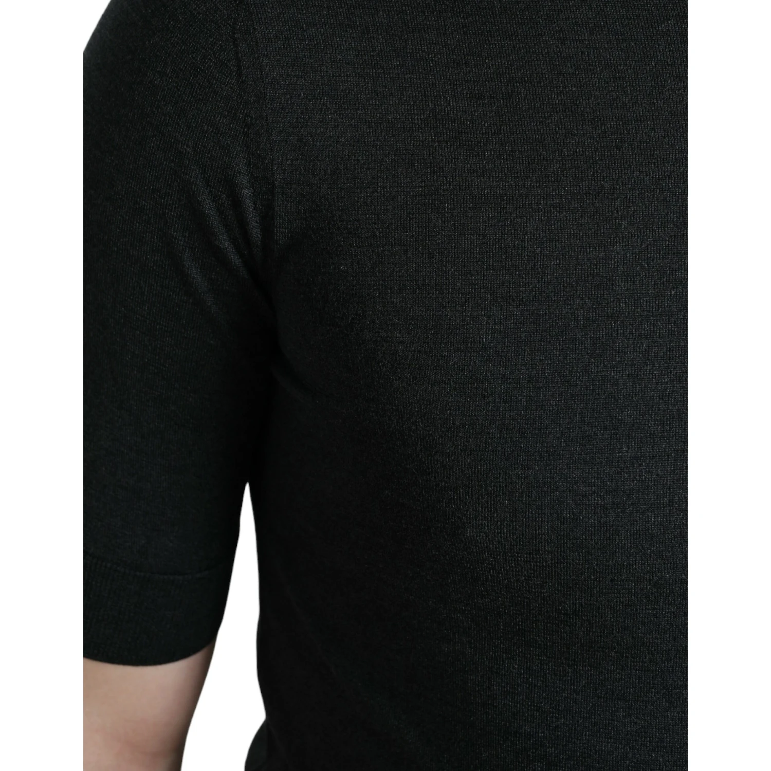 Dark Gray Crew Neck Short Sleeves T-shirt