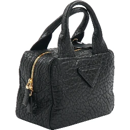 Logo-Plaque Grained-Leather Tote Bag