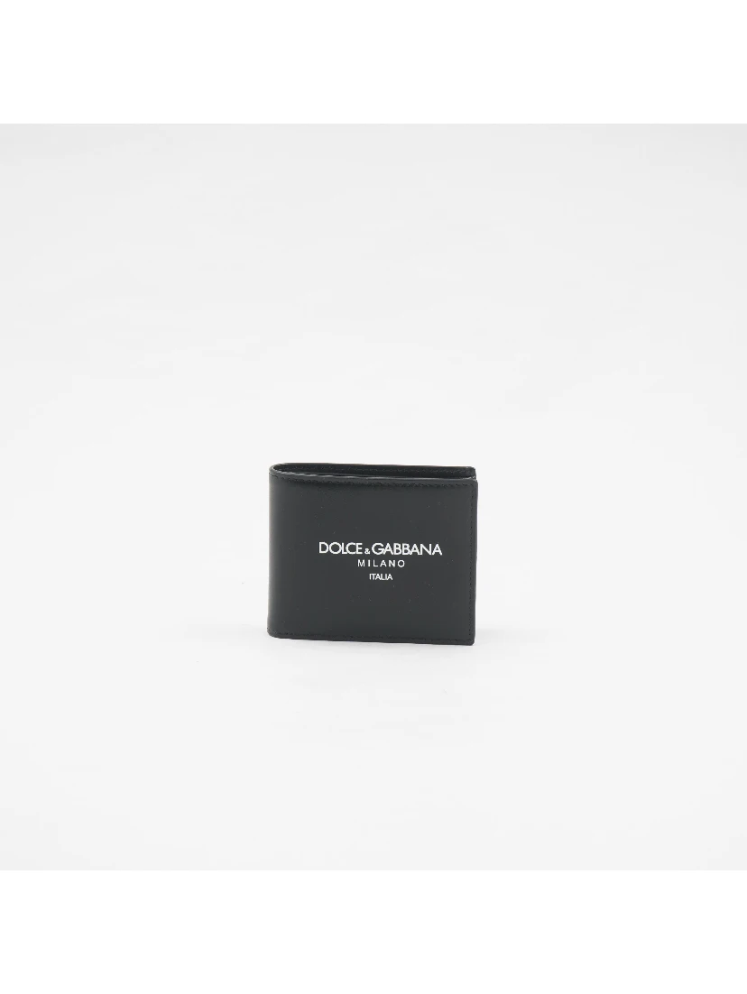 Logo-print Leather Wallet In Black