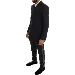 Gray Wool Double Breasted 3 Piece Suit