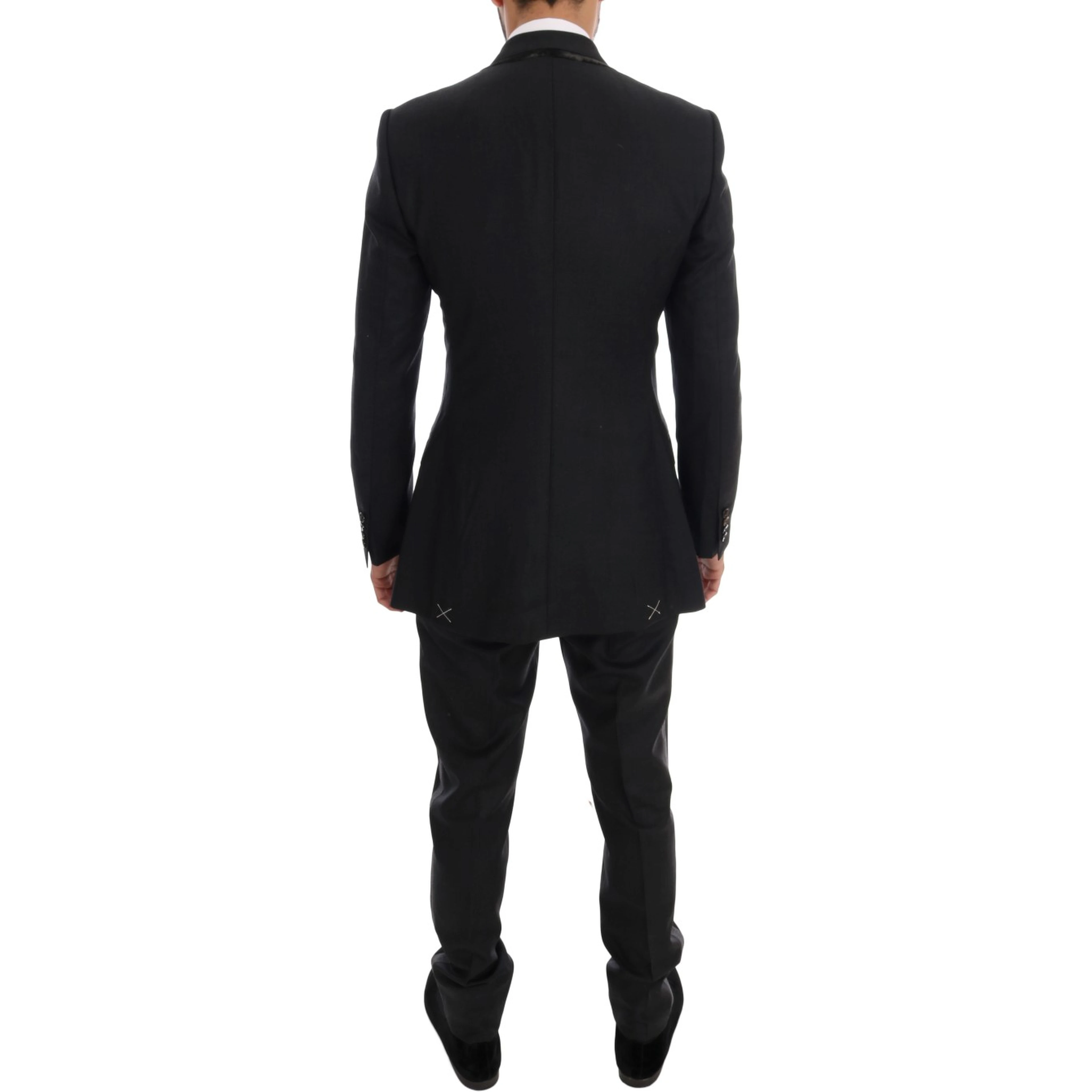 Gray Wool Double Breasted 3 Piece Suit