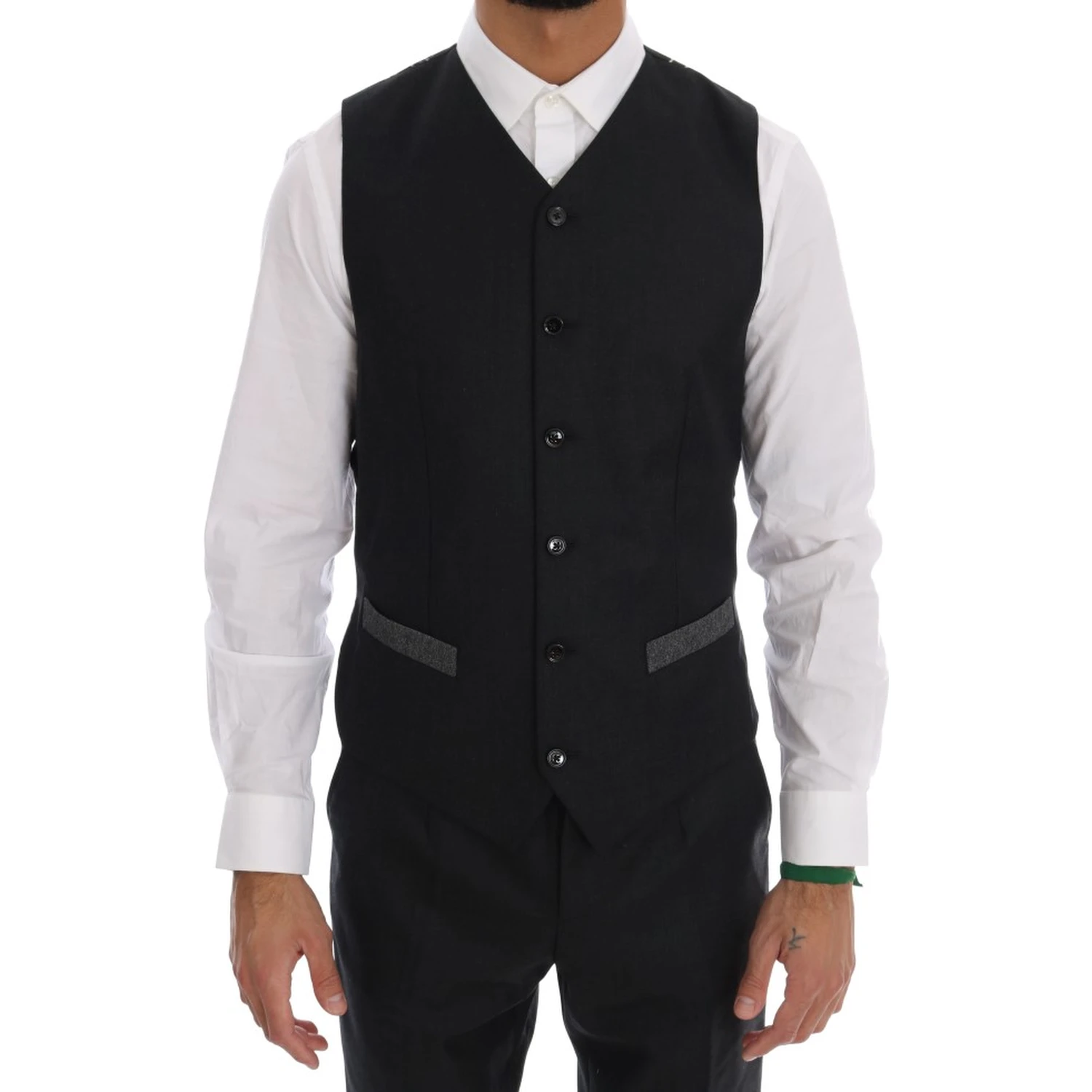 Gray Wool Double Breasted 3 Piece Suit