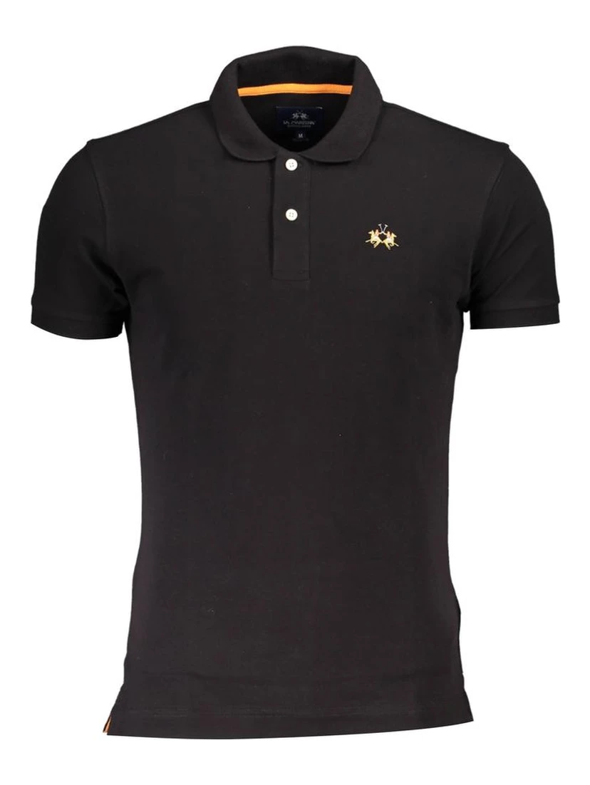 Black Cotton Polo Shirt