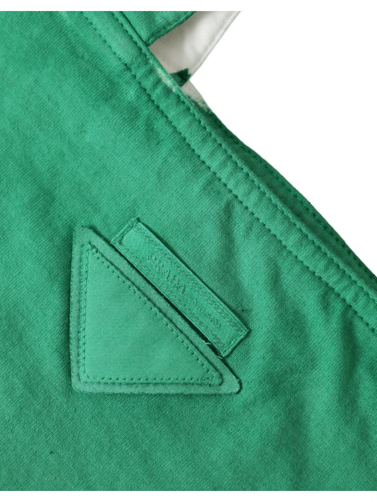 Green Jersey Fabric Logo Shoulder Shopping Tote Shopping Bag alternative