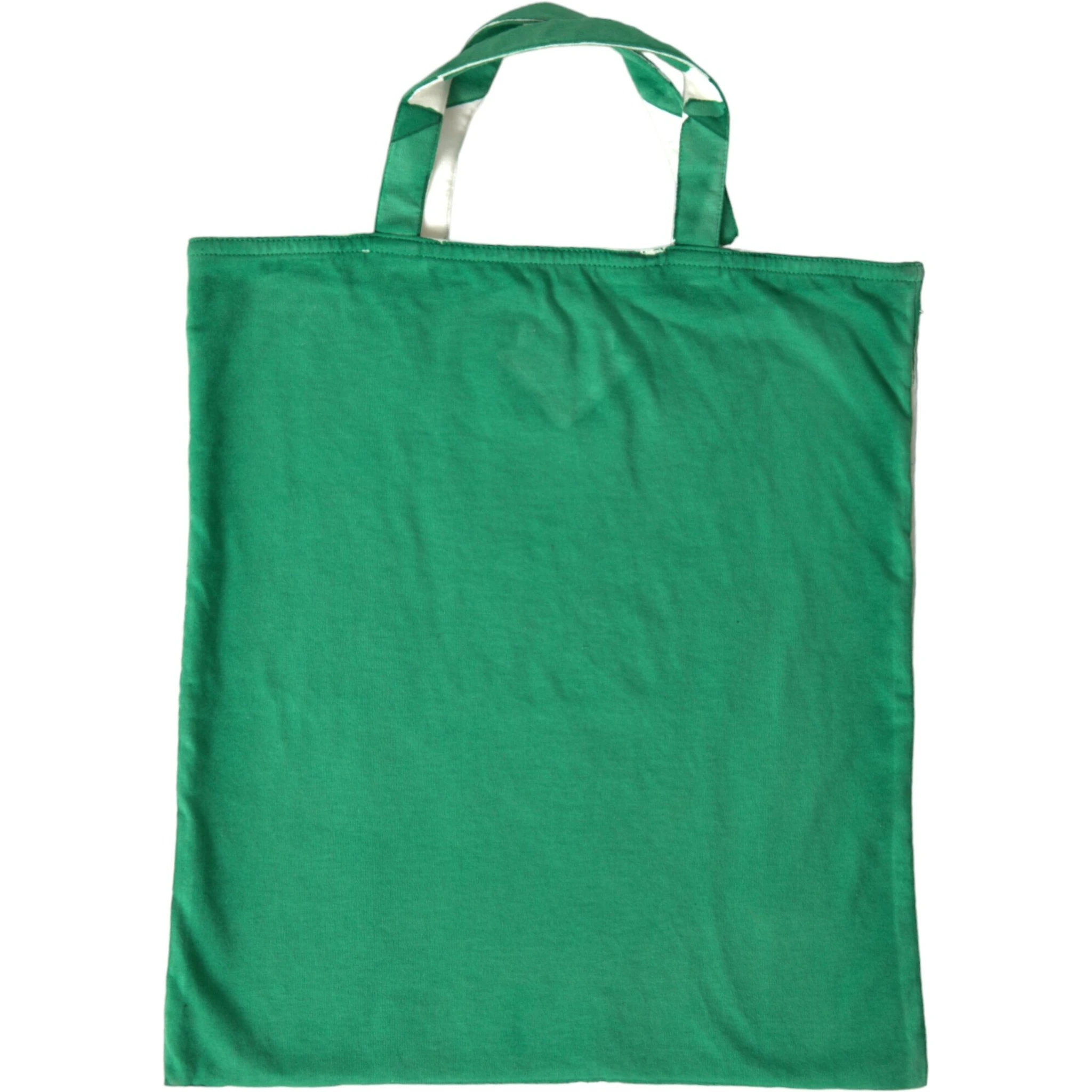 Green Jersey Fabric Logo Shoulder Shopping Tote Shopping Bag
