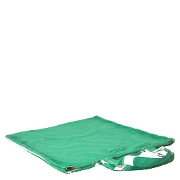 Green Jersey Fabric Logo Shoulder Shopping Tote Shopping Bag