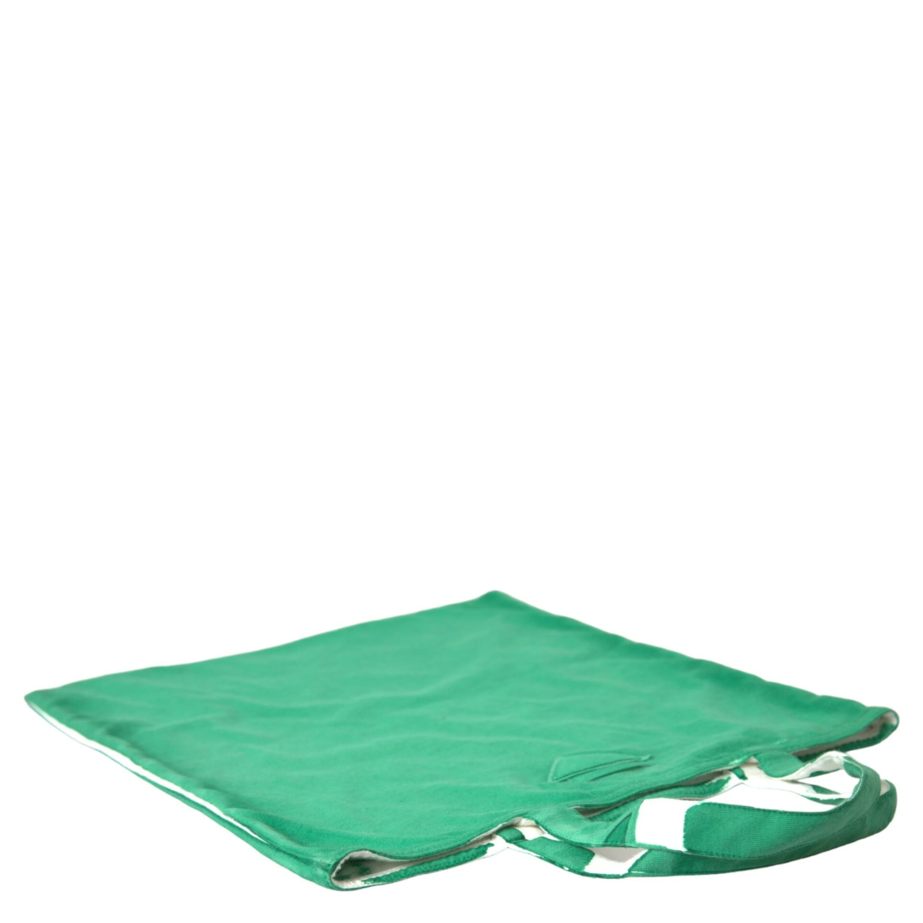 Green Jersey Fabric Logo Shoulder Shopping Tote Shopping Bag