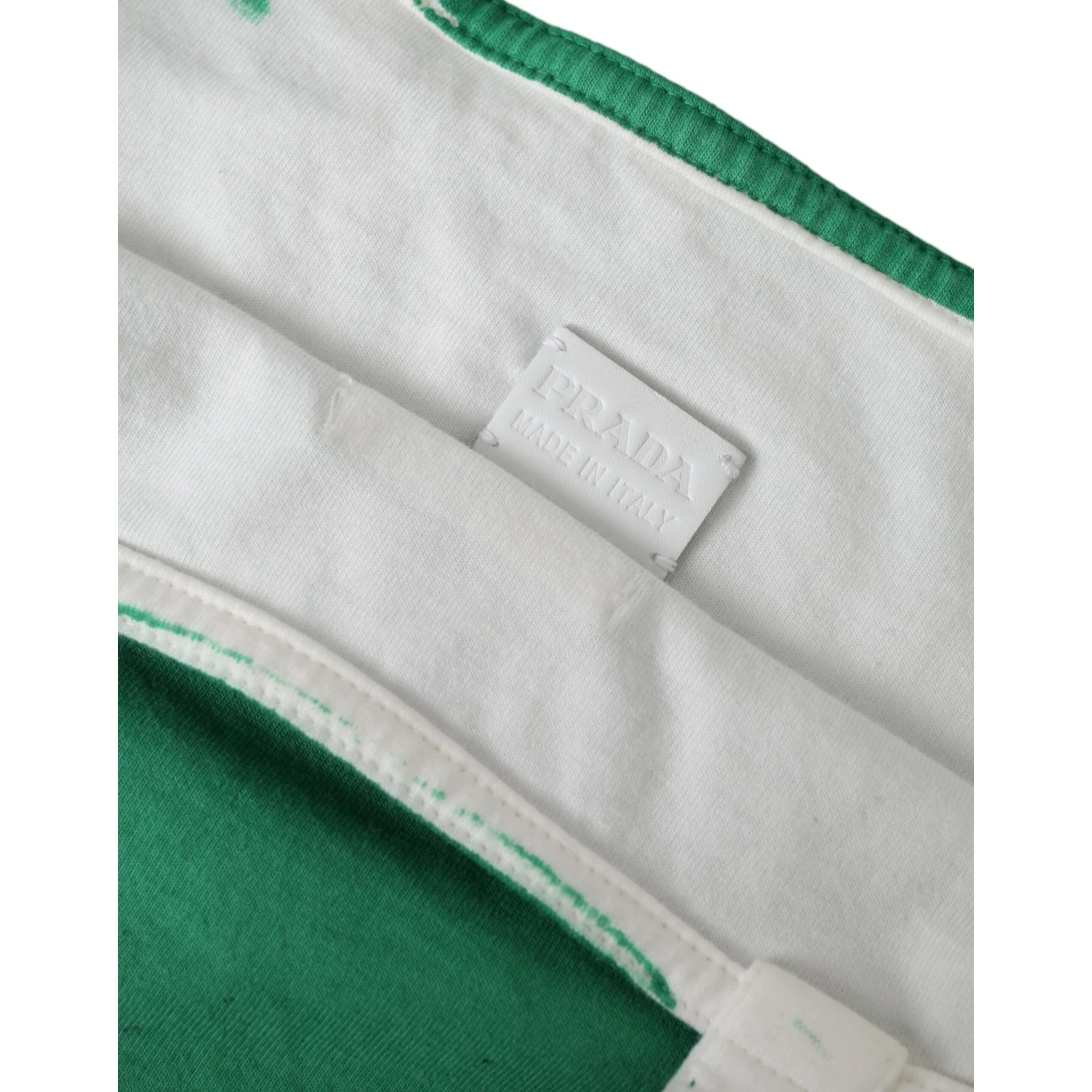 Green Jersey Fabric Logo Shoulder Shopping Tote Shopping Bag