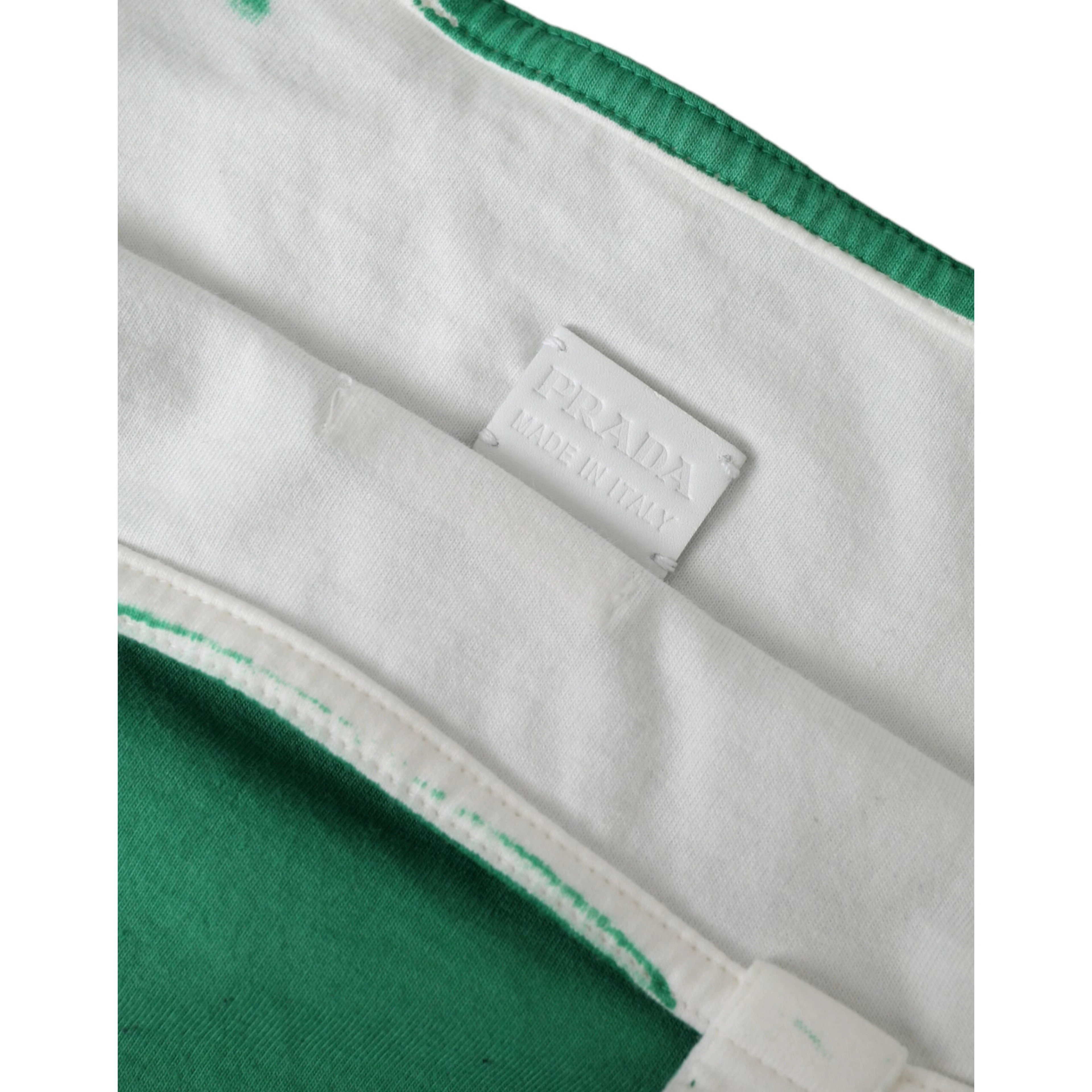 Green Jersey Fabric Logo Shoulder Shopping Tote Shopping Bag