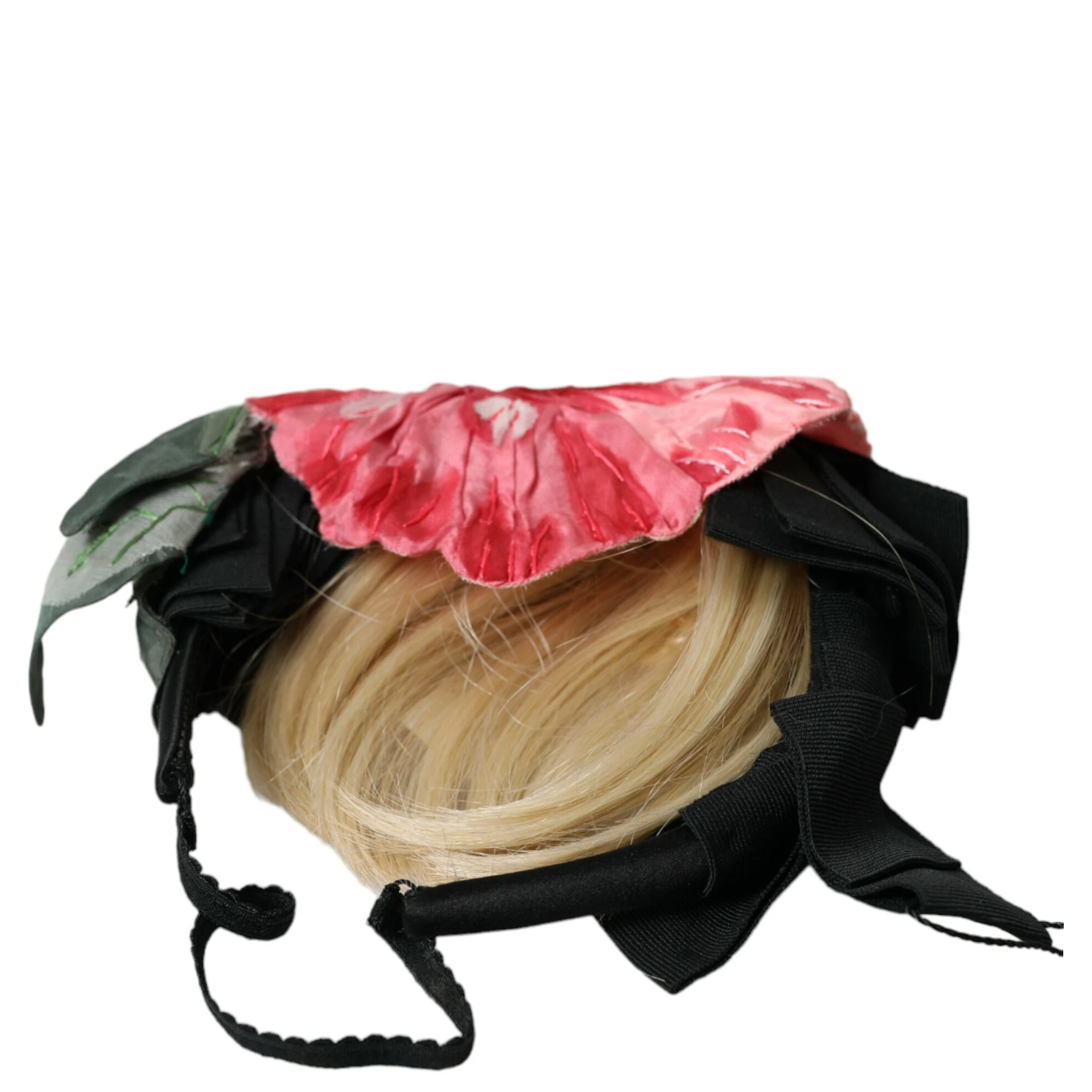 Black Viscose White Hair Parrucchiera Headband Diadem