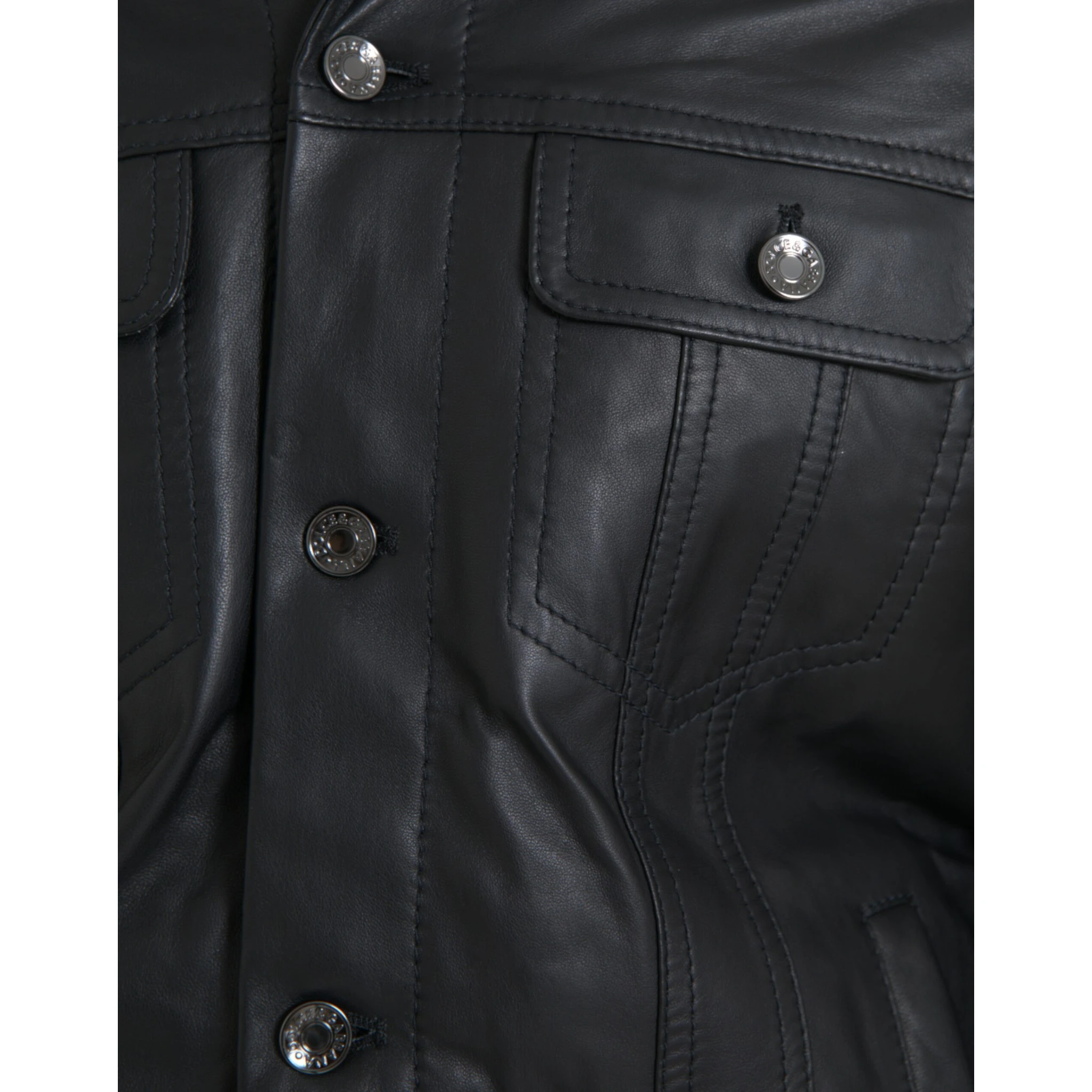 Black Leather Fur Collar Biker Coat Jacket