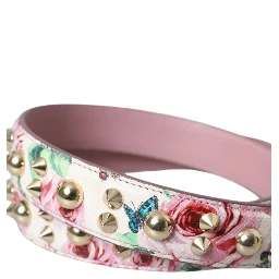 Pink Floral Handbag Accessory Shoulder Strap