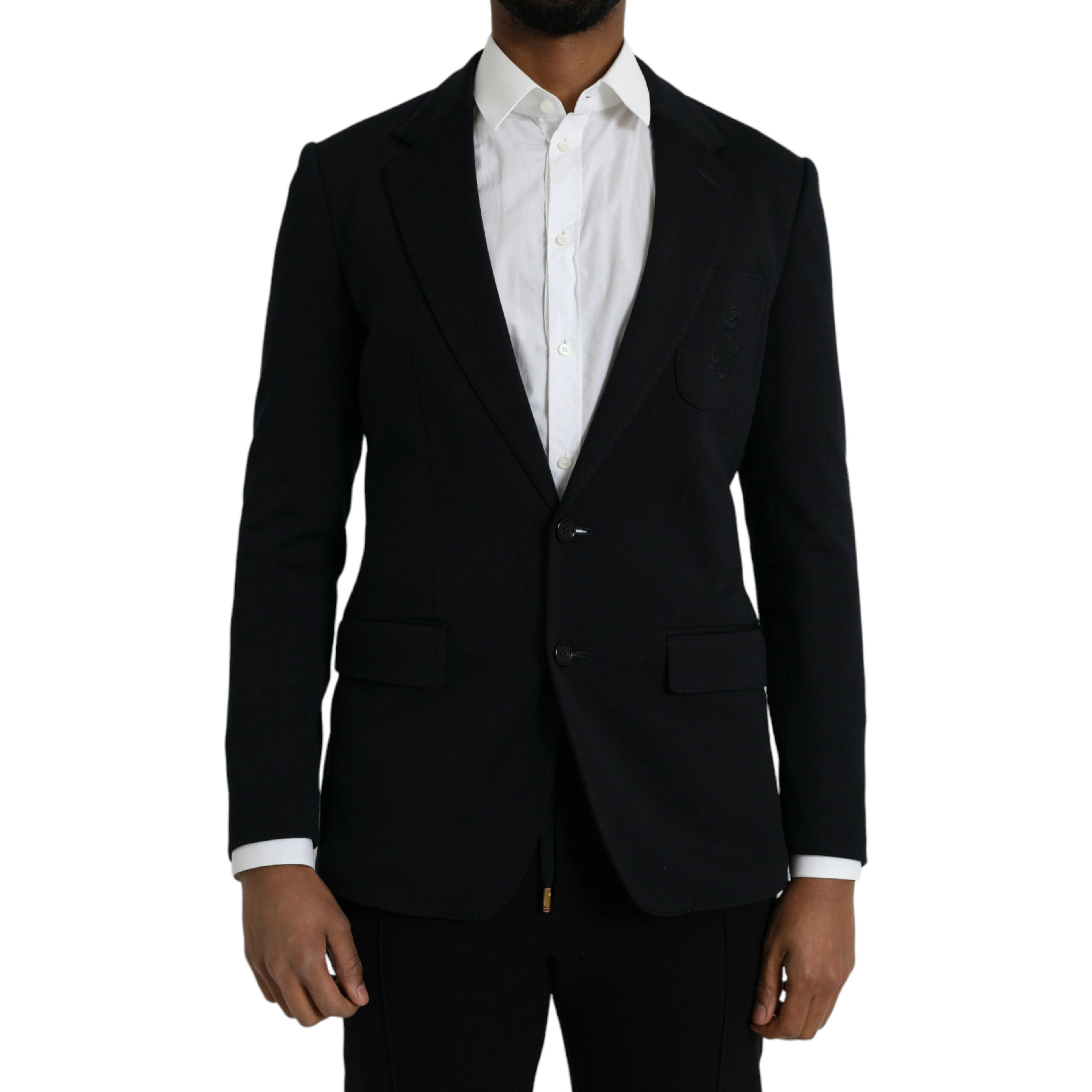 Black Wool Notch Single Breasted Coat Blazer
