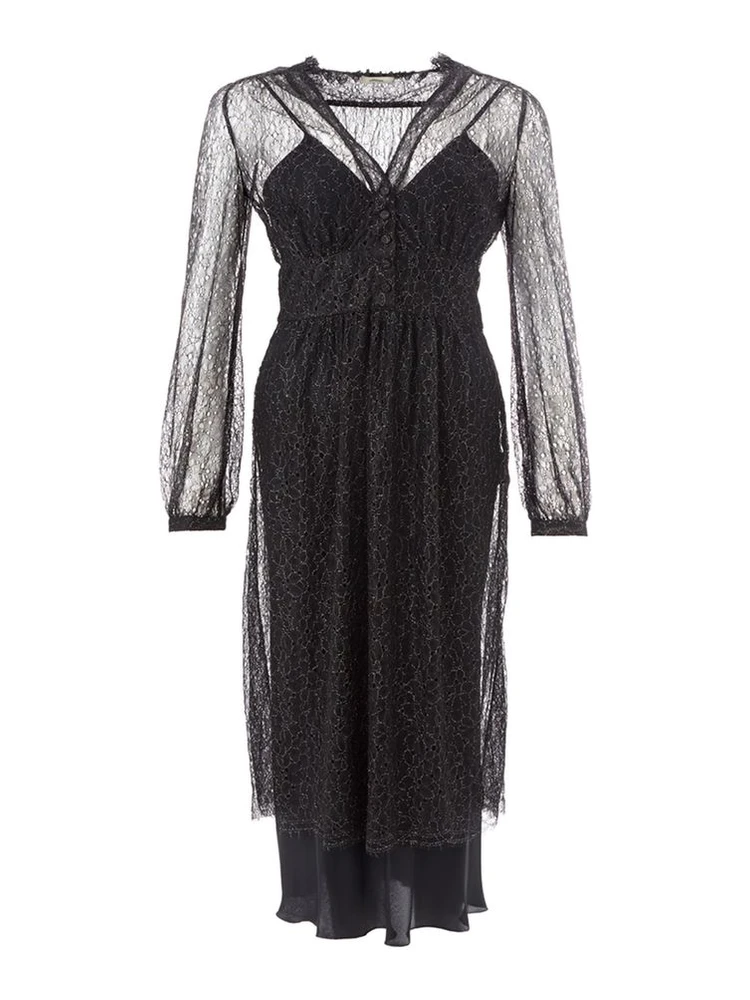 Black Nylon Casual Dress