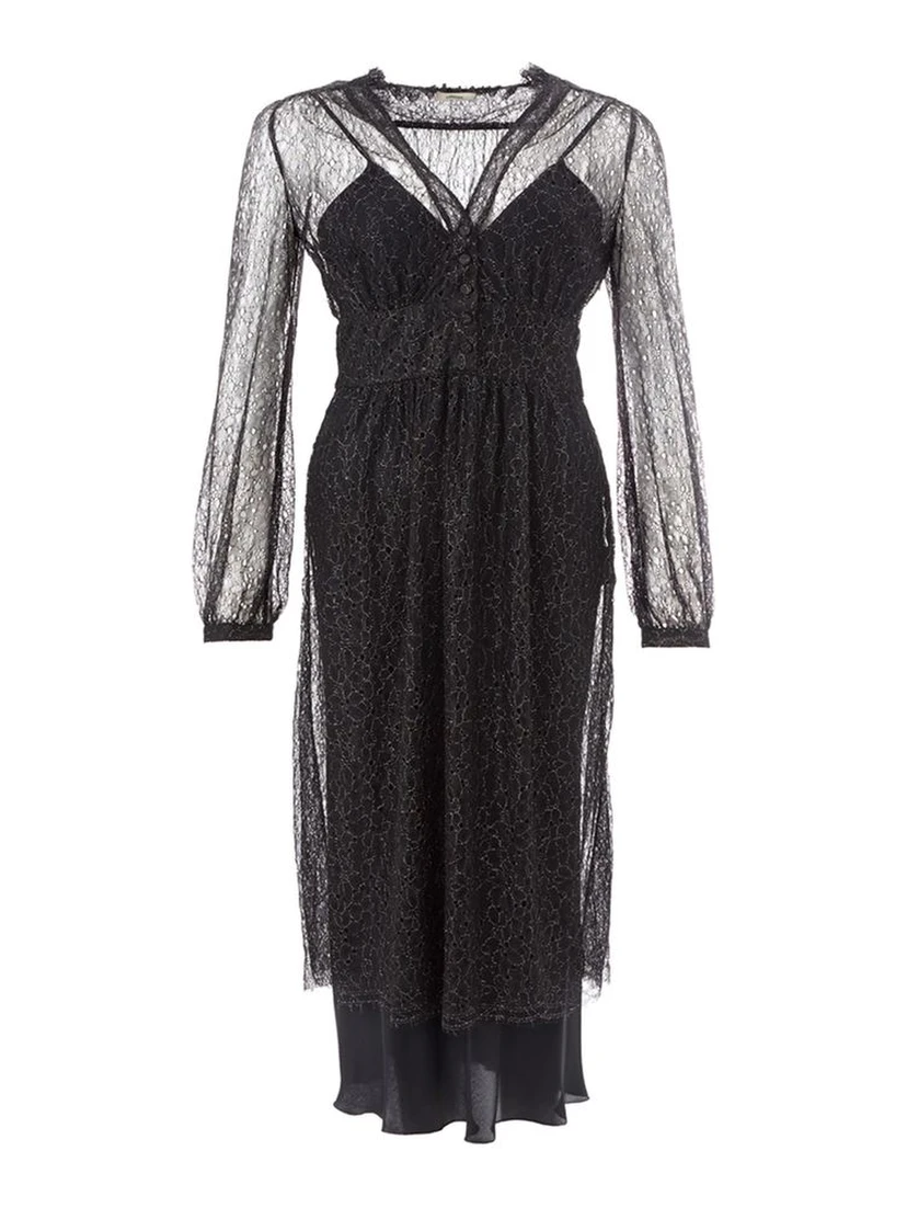 Black Nylon Casual Dress