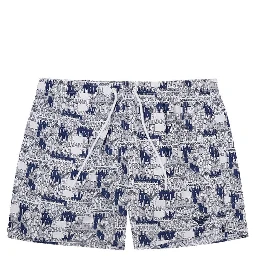 White Polyester Swim Shorts