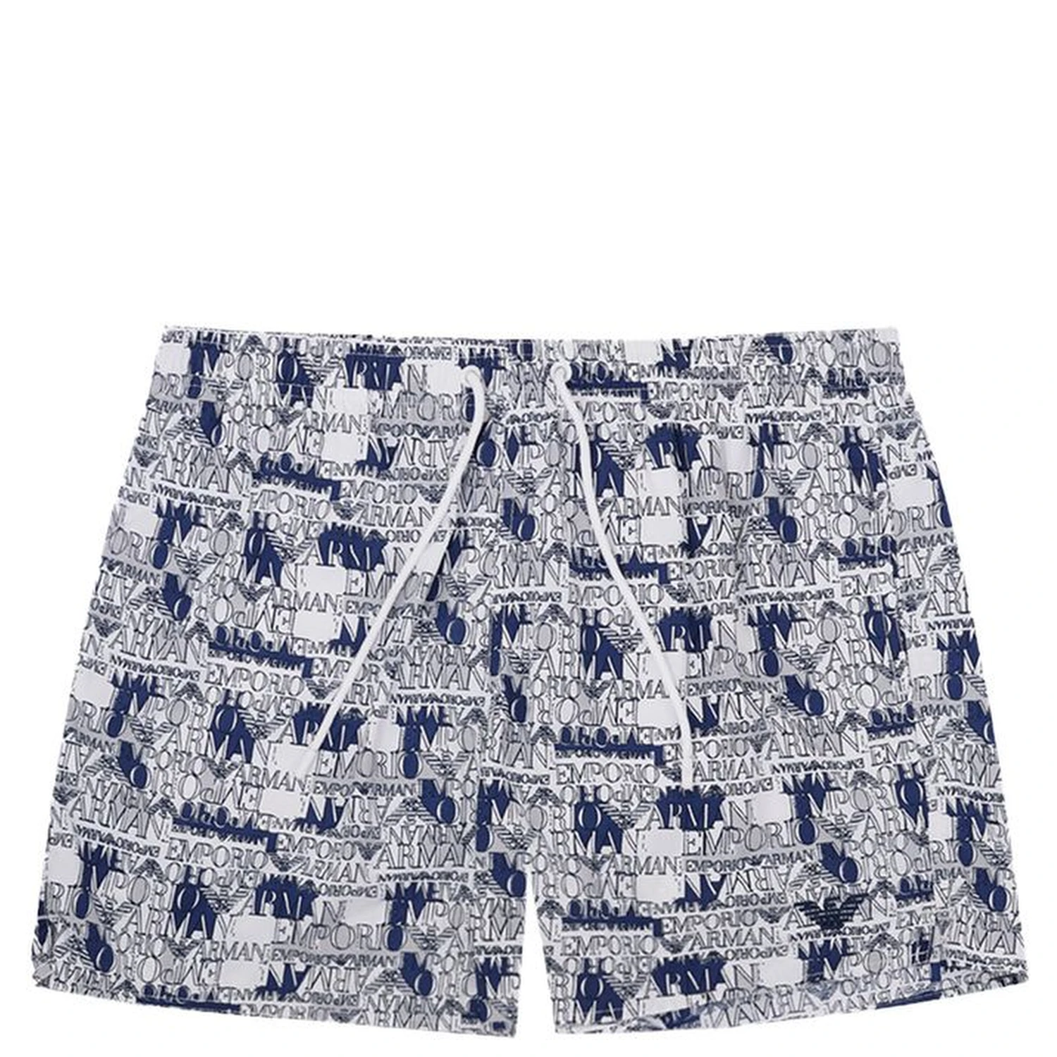 White Polyester Swim Shorts