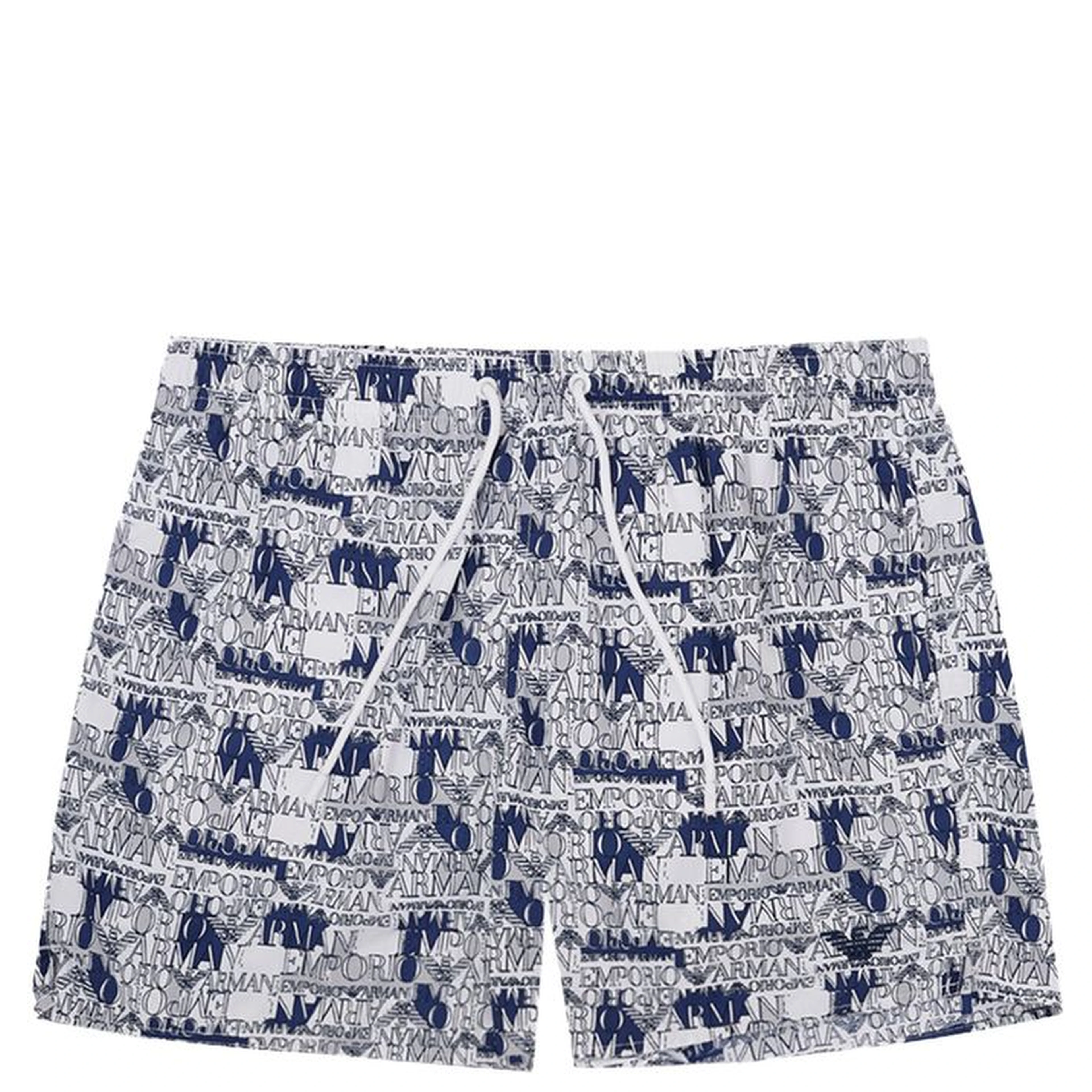 White Polyester Swim Shorts