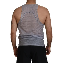 Light Gray Cotton Sleeveless Tank Men Top T-shirt
