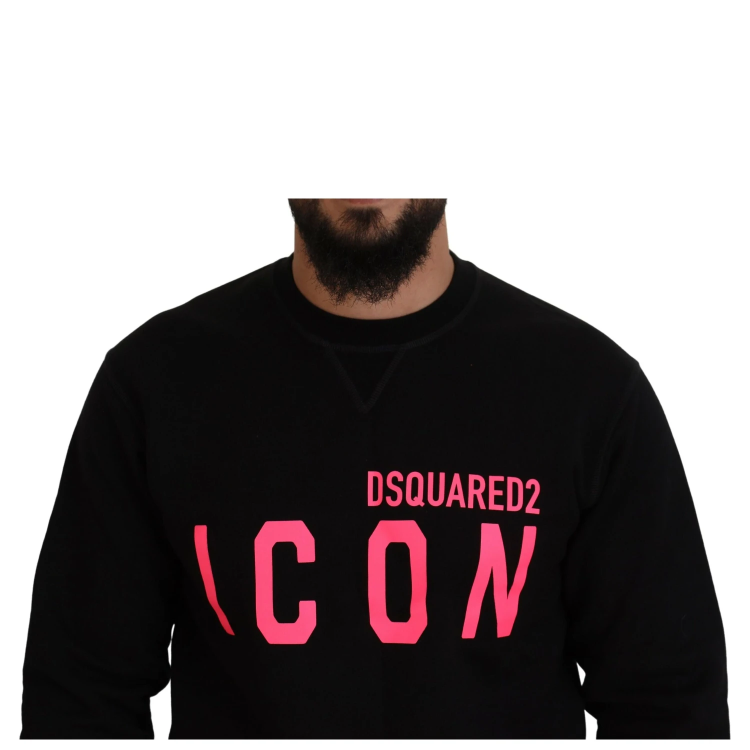 Black Printed Long Sleeves Pullover Sweater