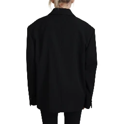 Black Double Breasted Coat Blazer Jacket