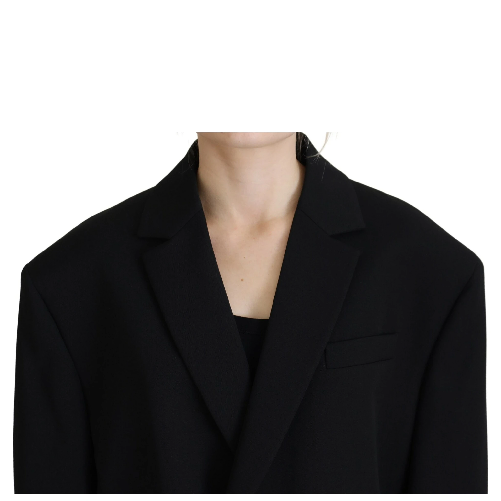 Black Double Breasted Coat Blazer Jacket