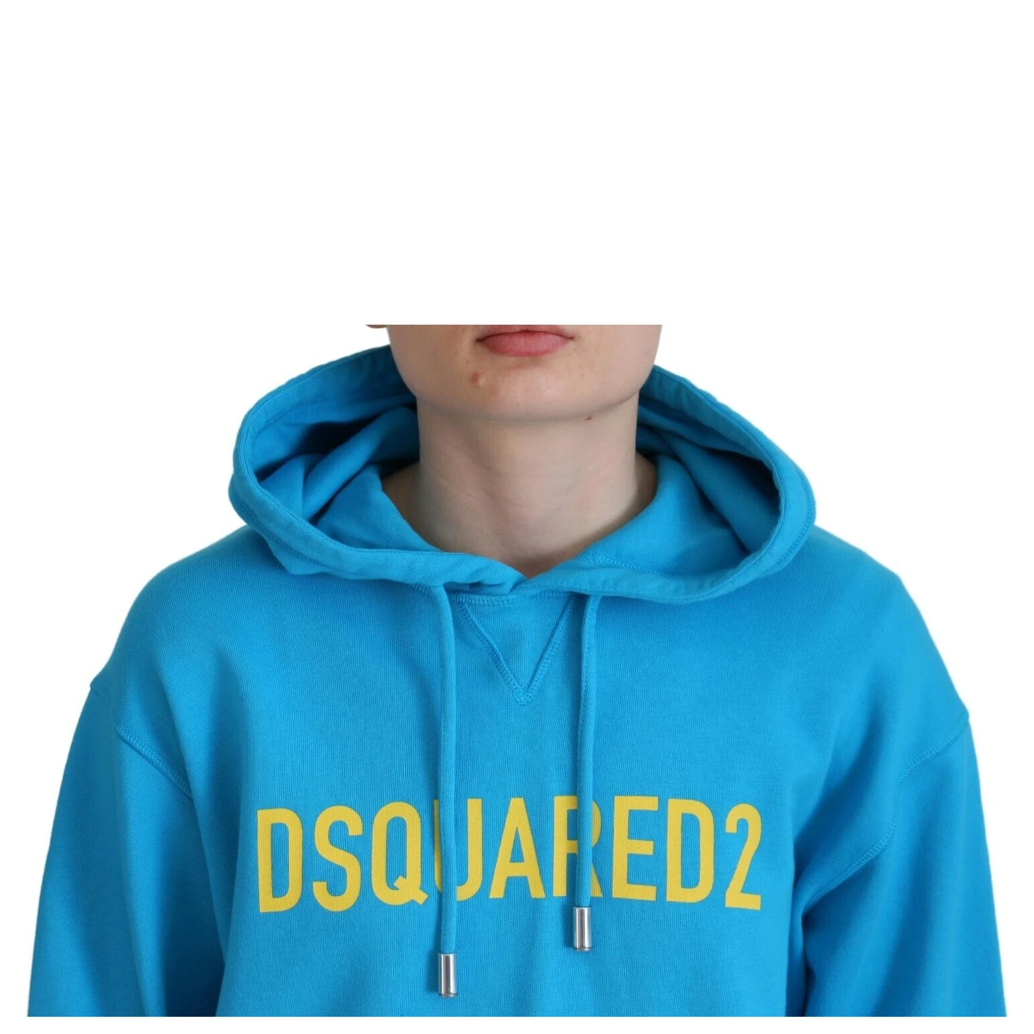 Blue Logo Print Cotton Hoodie Sweatshirt Sweater
