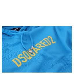 Blue Logo Print Cotton Hoodie Sweatshirt Sweater