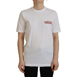 White Logo Patch Crewneck Short Sleeve Tee T-shirt