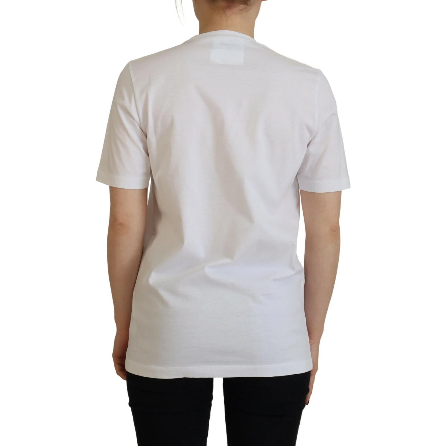 White Logo Patch Crewneck Short Sleeve Tee T-shirt