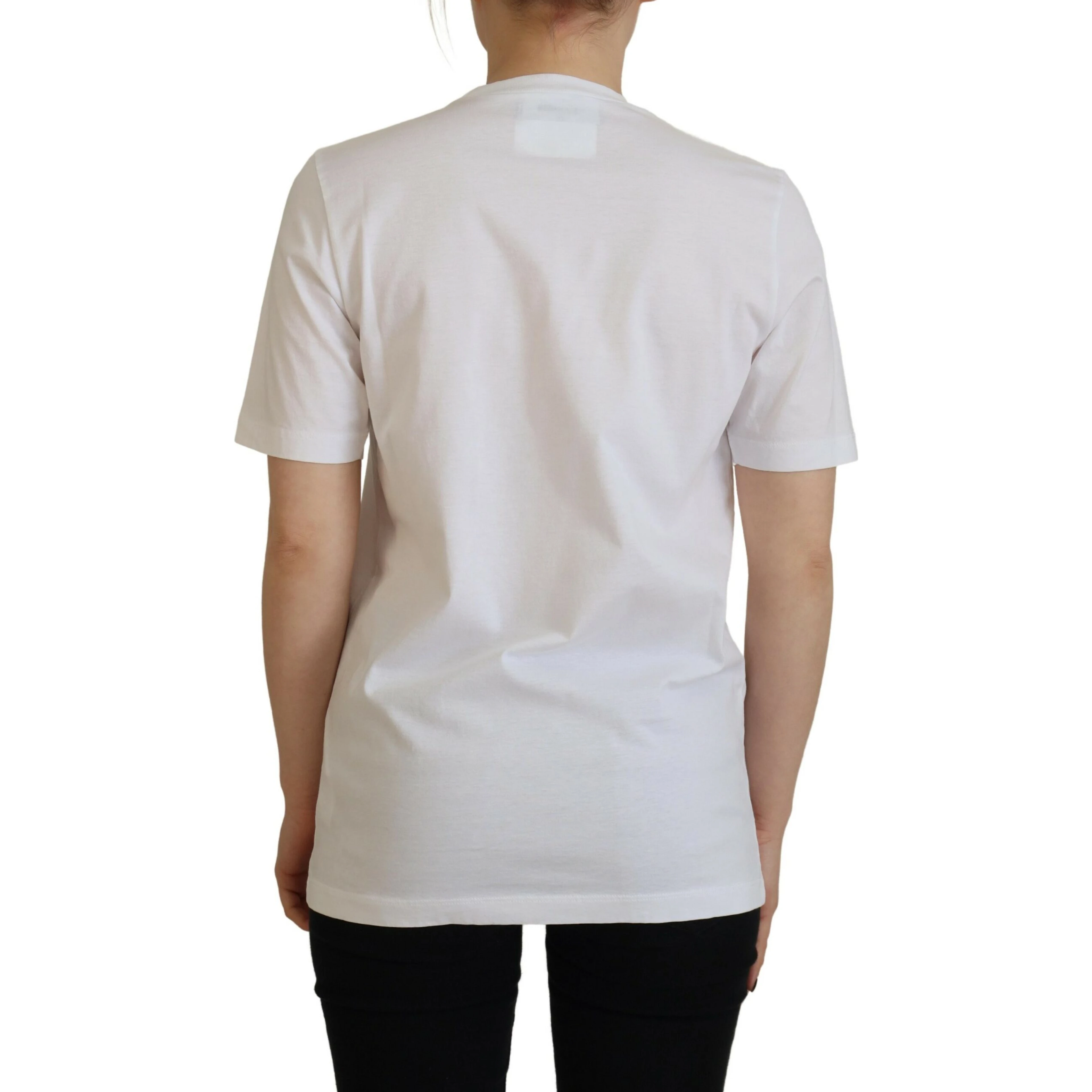 White Logo Patch Crewneck Short Sleeve Tee T-shirt