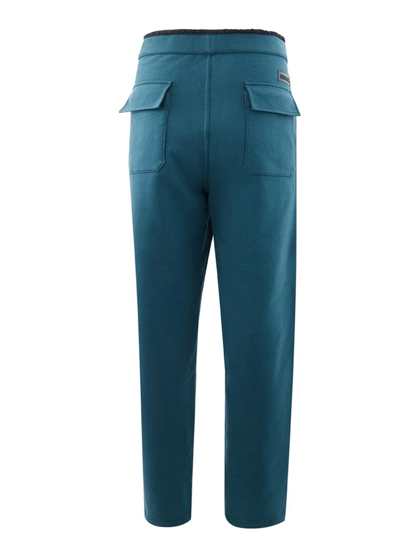 Blue Cotton Athletic Pants
