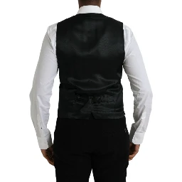 Black Wool Formal Dress Waistcoat Vest