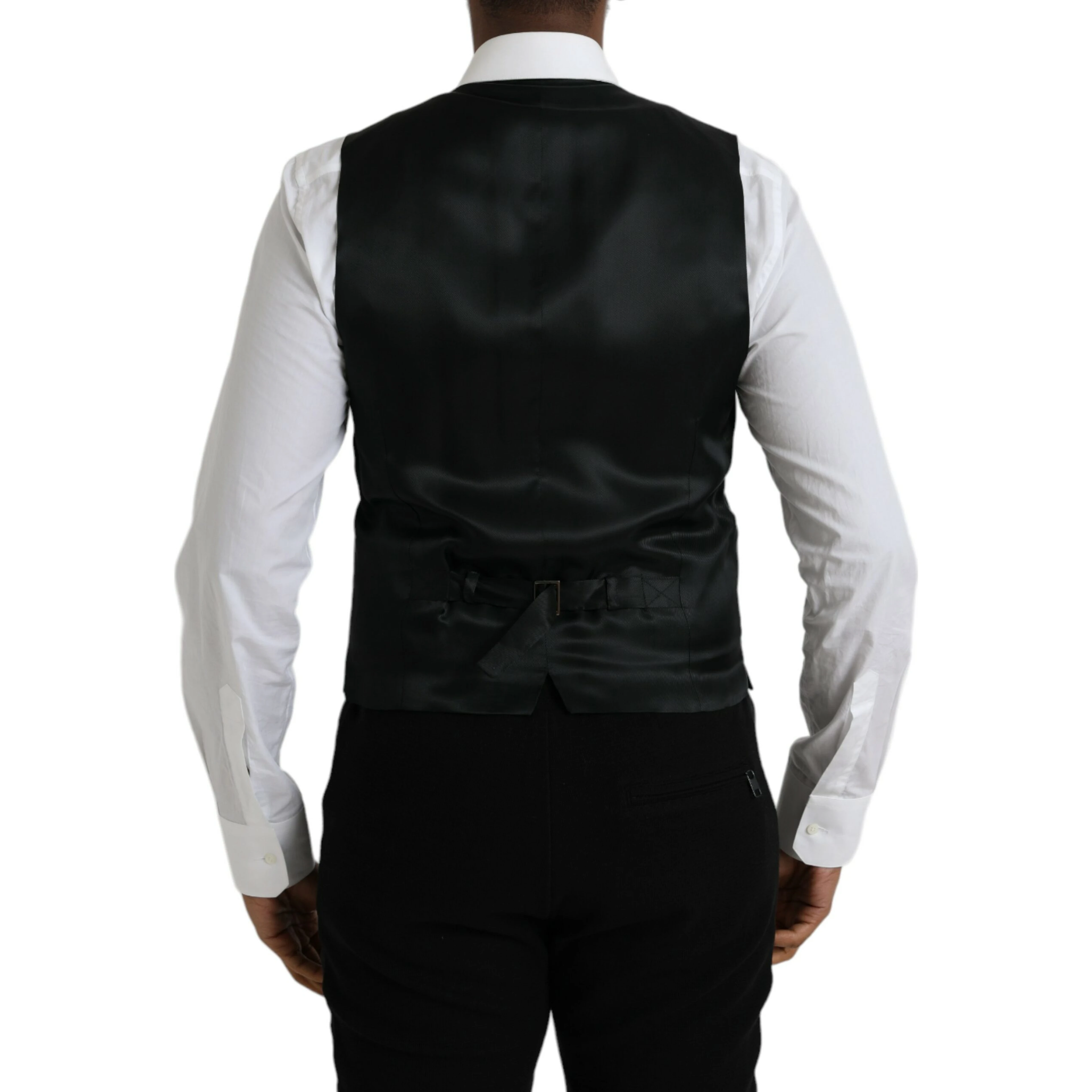 Black Wool Formal Dress Waistcoat Vest