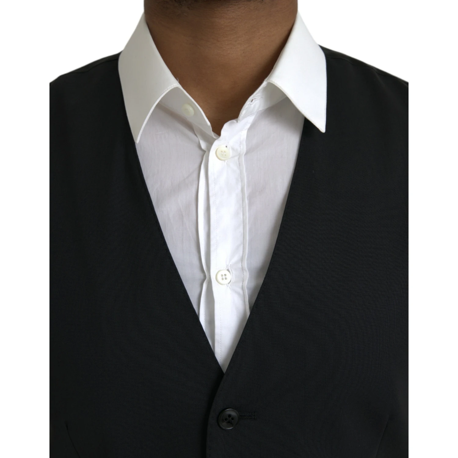 Black Wool Formal Dress Waistcoat Vest