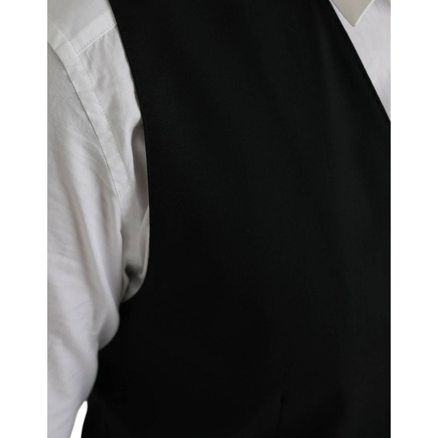 Black Wool Formal Dress Waistcoat Vest