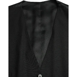Black Wool Formal Dress Waistcoat Vest