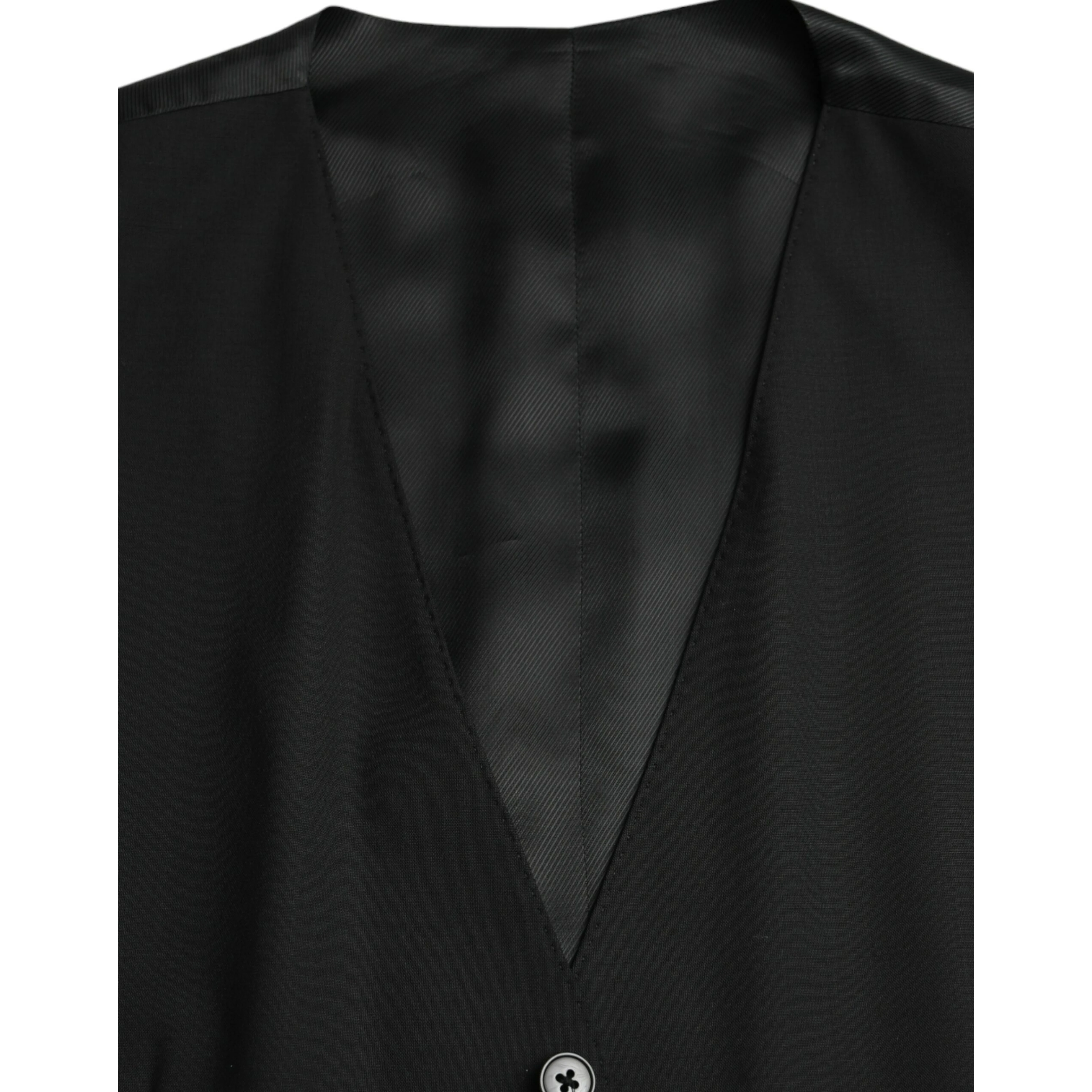 Black Wool Formal Dress Waistcoat Vest