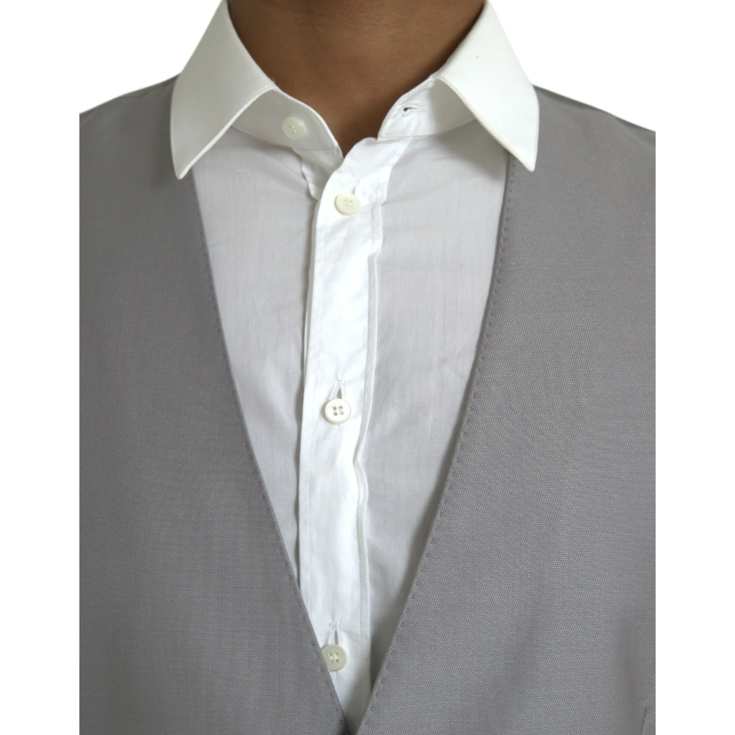 Light Gray Wool Formal Dress Waistcoat Vest