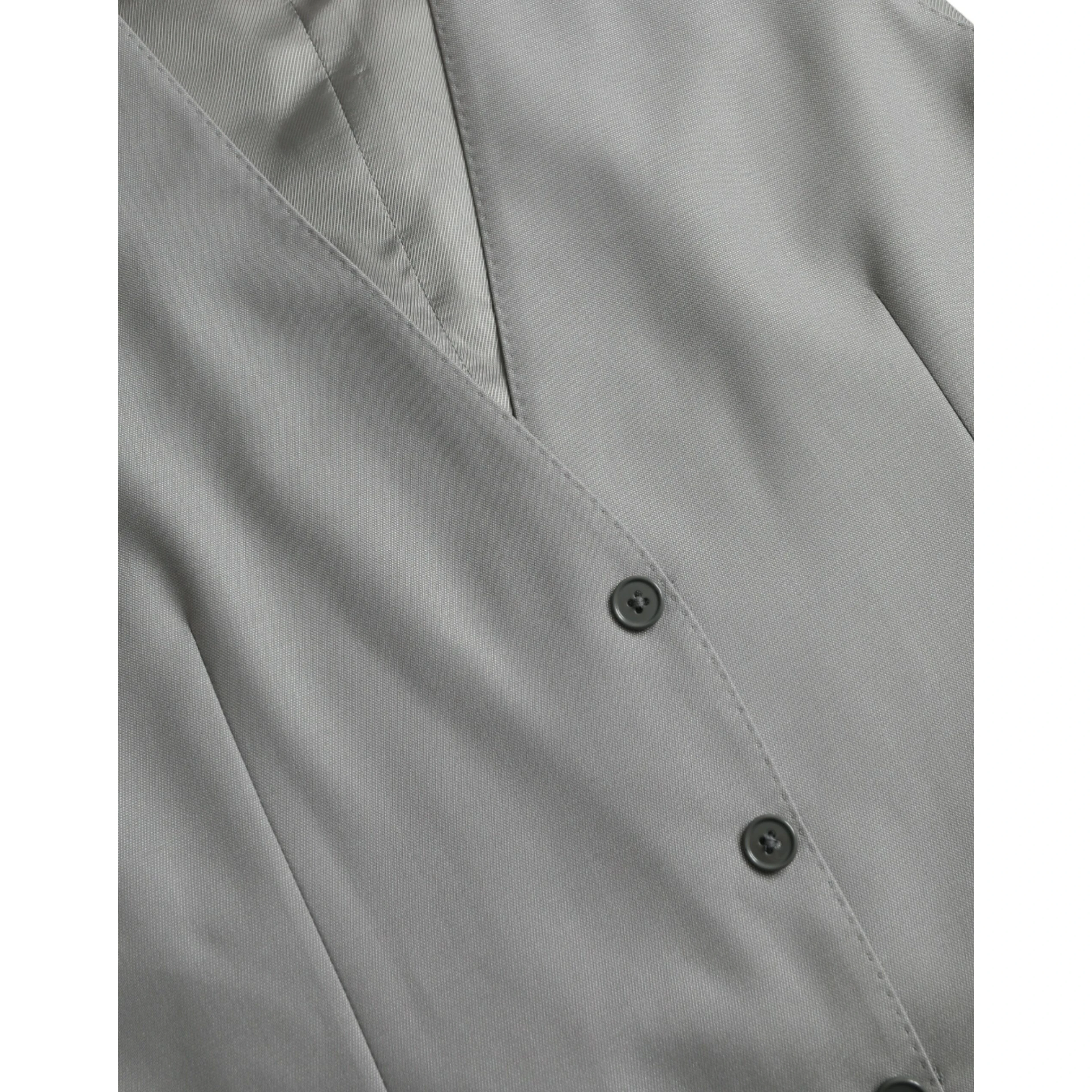 Light Gray Wool Formal Dress Waistcoat Vest