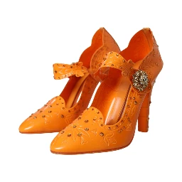 Orange CINDERELLA Floral Crystal Pumps Shoes