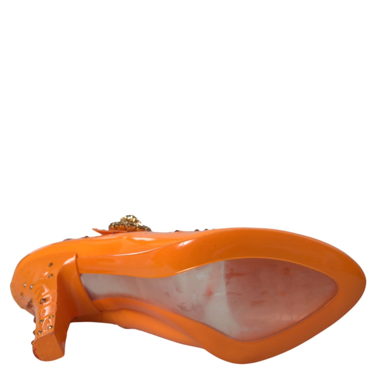 Orange CINDERELLA Floral Crystal Pumps Shoes