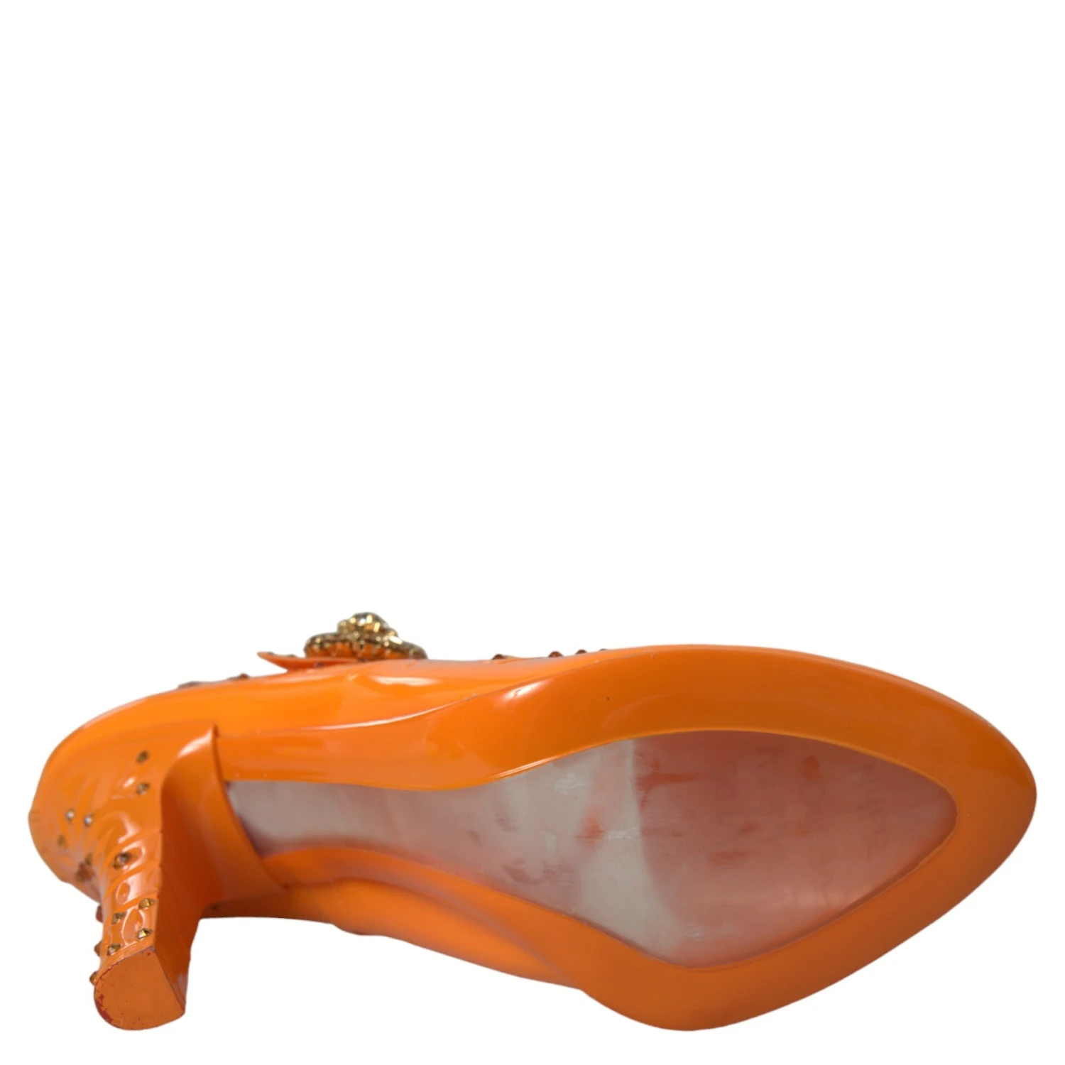 Orange CINDERELLA Floral Crystal Pumps Shoes