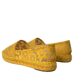 Yellow Taormina Lace Espadrille Loafers Flats Shoes
